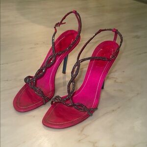 Elegant Pink Strappy Heels